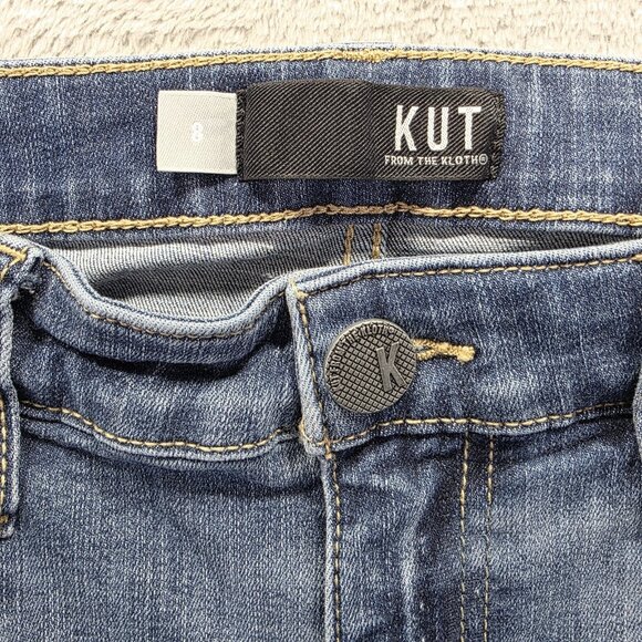 Kut From The Kloth Jeans Womens 8 Connie High Rise Ankle Skinny Med Wash Fringe - Picture 5 of 10